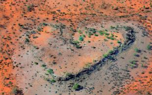 A heart shape in the desert